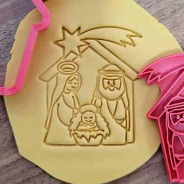 Imagem de Cortador Marcador Presépio Natal Sagrada Família - DOCE IMPRESSO, 7cm