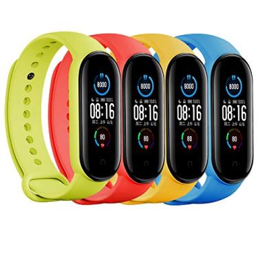 Imagem de Pulseiras de substituição para Xiaomi Mi 5 e Mi 6 (pacote com 4/8) para SmartWatch Mi Band 5 e Mi 6, não irrita a pele, macia e flexível para homens e mulheres