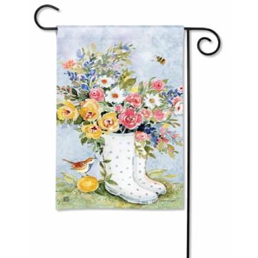 Imagem de BreezeArt - Bandeira decorativa de jardim de galochas de primavera 30,5 x 45,7 cm - SolarSilk de qualidade premium - Feito nos EUA pela Studio-M
