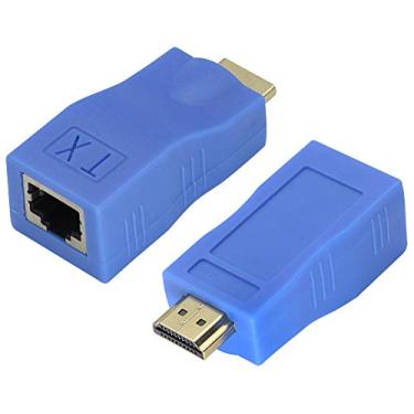 Imagem de zdyCGTime Extensor HDMI por cabo cat.6/6e, conversor HDMI macho para fêmea RJ45 1080p, adaptador ethernet de rede 4K, conversor cat5 para HDMI, aplicável a HDTV, DVD, PS4, decodificadores, projetores,