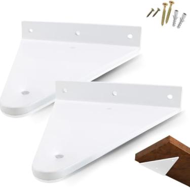 Imagem de rio design99 – 25cm - mão francesa cantoneira triangular – branca – ferro aço suporte para prateleira reforçada resistente industrial madeira bancada estante – 250mm