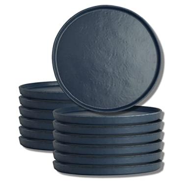 Imagem de Pratos de jantar de melamina Creations, Steelite Heavy Duty Unbreakable Commercial Foodservice, Cali Harbor redondo 27,2 cm, pratos texturizados modernos empilháveis para ambientes internos e