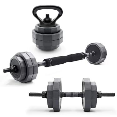 Imagem de CAP Conjunto multiuso de peso ajustável de 29,9 kg - haltere, barra e kettlebell versátil para exercícios de corpo inteiro - cinza