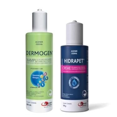 Imagem de Kit Shampoo Xampu Dermogen 200ml E Hidrapet 100ml Cães Gatos