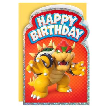 Imagem de Hallmark Cartão de aniversário Nintendo Super Mario Bros. (Bowser) para crianças, adolescentes e jogadores