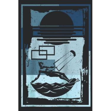 Imagem de Kiteboarding Kiteboarder Kitesurfing Kitesurfer Raglan Baseball Graphic: Lined Journal Notebook To Do Schedule, Medium 6x9 Inches, 100 Pages, Printed Cover