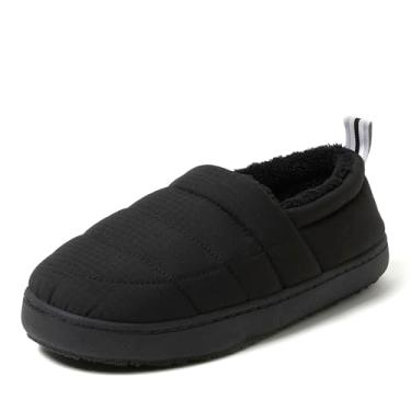 Imagem de Dearfoams Pantufa masculina Cullen Ripstop fechada nas costas para uso interno/externo, Preto, 13-14