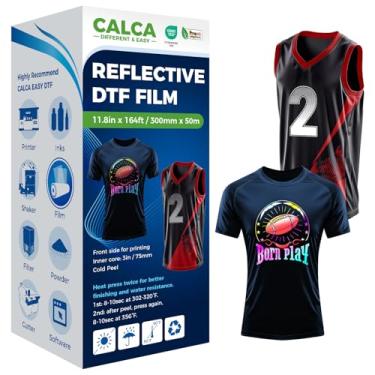 Imagem de CALCA Filme de transferência DTF refletivo 30 x 50 m cor sólida rolo de transferência DTF reflexivo, película de transferência DTF de cor pura e efeito reflexivo colorido