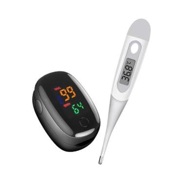 Imagem de Oxímetro de Pulso e Termômetro de Clipe de Dedo para Adultos e Criança