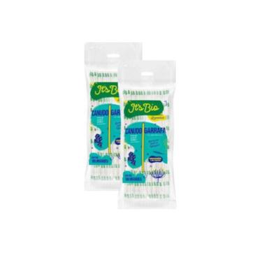 Imagem de Kit 2 Pacotes Canudo Bio Suco/Refri sachê TR Strawplast com 100 unidad