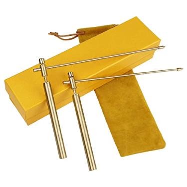 Imagem de Yuepin Hastes de Radiestesia de Cobre, 2 Peças de Hastes de Adivinhação, Hastes de Radiestesia de Cobre Sólido e Latão com Caixa de Presente e Bolsa - Detecte Ouro, Água, Caça Fantasma, Localização De