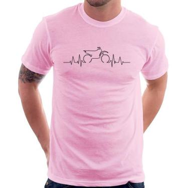 Imagem de Camiseta Batimentos Cardíacos Motocross - Foca na Moda, Rosa bebê, G