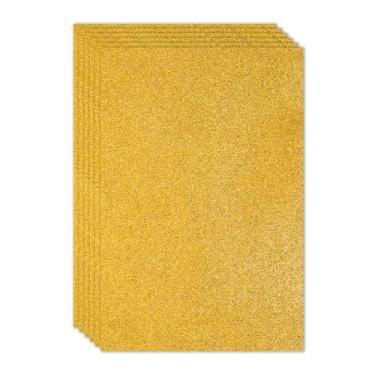 Imagem de PATIKIL 2 mm (1/25.4 cm) Folha de espuma de glitter de espessura 16 x 24 polegadas (40 x 60 cm) tom dourado, placa de espuma EVA brilhante para artesanato, 6 peças