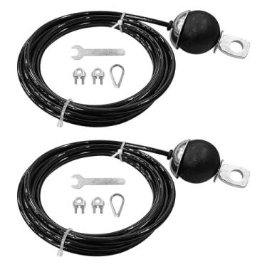 Imagem de LJZP Pacote com 2 cabos de polia fitness 192 cm, substituição de cabo ajustável para academia em casa, cabos pesados para sistema de polia, equipamento de treino, cabo de aço com bola de borracha