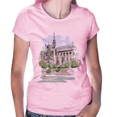 Imagem de Baby Look Catedral de Notre-Dame de Paris - Foca na Moda, Rosa bebê, P