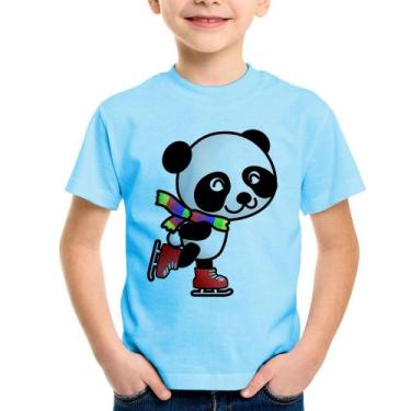 Imagem de Camiseta Infantil Panda de Patins - Foca na Moda, Azul bebê, 14