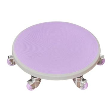 Imagem de Deevoka Treinamento muscular do núcleo do núcleo da roda do rolo Homens versáteis homens exercem rolos abdominais de disco para construção corporal de fitness, Roxo