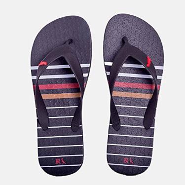 Imagem de Chinelo Reserva Listras Masculino, Preto/Preto, 41/42