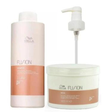 Imagem de Kit Wella Professionals Fusion Shampoo 1 Litro + Máscara 500gr + Válvu