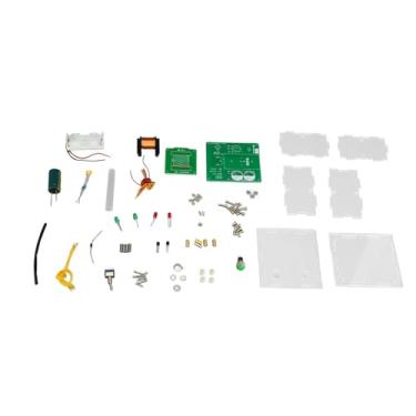 Imagem de Kit de Canhão Eletromagnético de Alta Tensão Diy Kit de Mão Handheld Bobina Brinquedo Portátil Mini Faísca Gerador Com Acrílico Ensino de 100v
