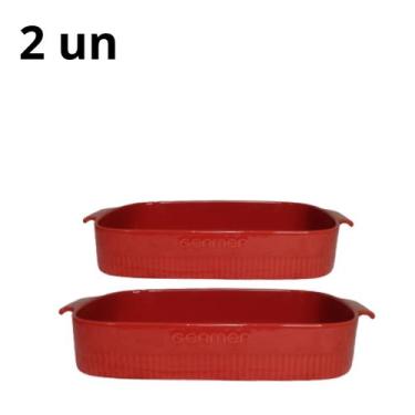 Imagem de Conjunto com 2 Travessas Refratária Porcelana Tipo Marinex 30x21cm e 3
