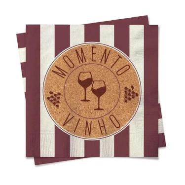 Imagem de Guardanapo de Papel 32,5x32,5cm Momento Vinho - 20 Un - Cromus