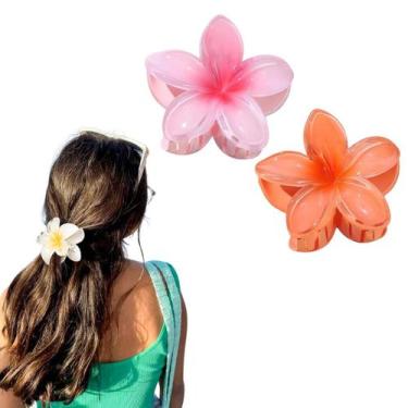 Imagem de 1 Presilha De Flor Moda Prendedor De Cabelo Piranha Flor Cores Vivas -