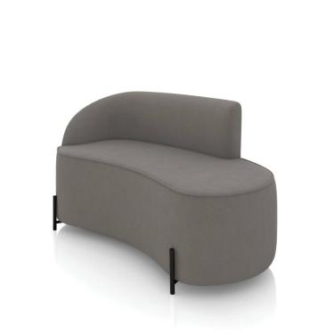 Imagem de Sofá 2 Lugares Orgânico 140cm Pé Ferro Preto Morgan Suede Grafite D03 - D`Rossi