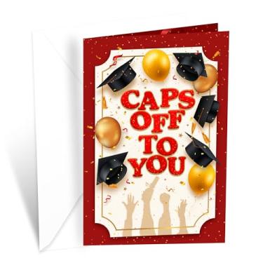 Imagem de Prime Greetings Cartão de graduação, feito nos EUA, ecológico, cartolina grossa com envelope premium 12,7 cm x 19,7 cm, embalado em correio protetor