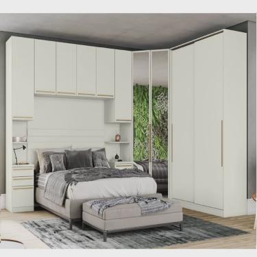 Imagem de Quarto Modulado Completo Casal 5 Peças 10 Portas 12 Gavetas Seletto