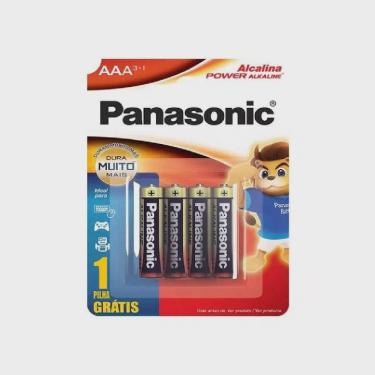 Imagem de Pilha alcalina panasonic aaa com 4 unidades