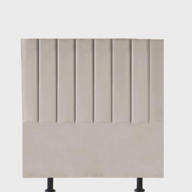 Imagem de Cabeceira Estofada Carla 120cm Viúva Solteirão Para Cama Box Quarto Corino Bege - Ahz Móveis
