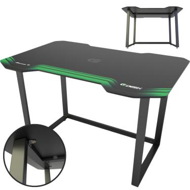 Imagem de Mesa Gamer Pés Niveladores Para Jogador Profissional Suporta Até 150Kg Gabinete Console Notebook Mdf Estrutura em Aço Reforçado