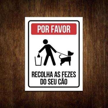 Imagem de Placa Por Favor Recolha As Fezes Do Seu Cão Coco Cachorro