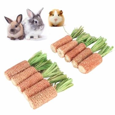 Imagem de Brinquedo para Mastigar Porquinho-da-índia, 10 Peças de Brinquedo para Espiga de Milho de Hamster, Palitos de Milho Secos, Dentes Em Formato de Cenoura, Moer Coelho, Brinquedo