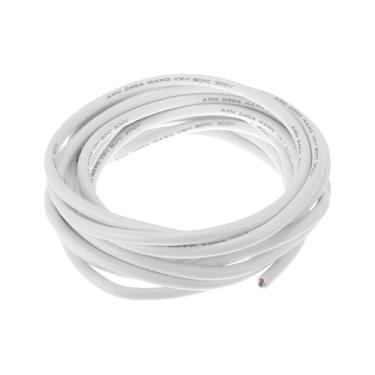 Imagem de Hihaha Fio de terra elétrico automotivo fio de alimentação 20FT branco TC 1 peça 14AWG 3 condutores totalmente isolados e revestimento de toque macio universal