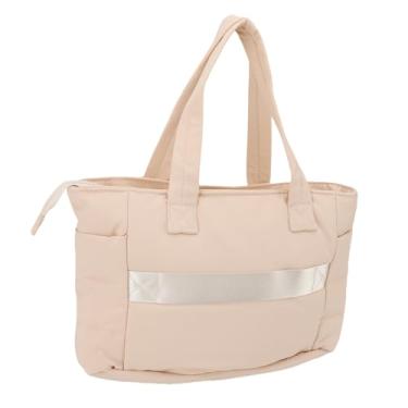 Imagem de Sacola para Mulheres, Bolsa de Ombro Acolchoada, Bolsa Inchada para Trabalho, Bolsa Leve Leve Com Compartimento para Uso Diário de Viagem Em Casa (Bege)