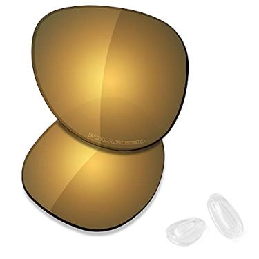 Imagem de SAUCER Lentes de reposição premium e protetores de nariz para óculos de sol Oakley Elmont L OO4119-60 mm de alta defesa - Bronze dourado polarizado