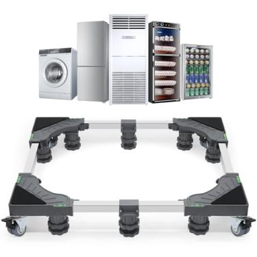 Imagem de W B D WEIBIDA Wbd Suporte De Base Para Máquina Lavar Tamanho Normal Atualizado Com 4 Rodas Trava E 10 Pés Fortes, Geladeira 24-31" Móvel Carrinho Transporte Plano Ajustável Lavadora, Secadora, Móvei