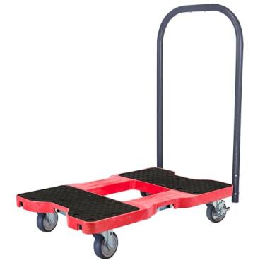 Imagem de Snap-Loc Snap-Loc, Carrinho De 4 Rodas, Empurrar Profissional Com Esteira E 1.200 Lb, Mudança Móveis Para Serviço Pesado, Plataforma Carga Modular, Vermelho