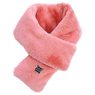 Imagem de Cachecol Aquecido Recarregável USB Aquecedor Quente Inverno Ajustável Lenço de Aquecimento Elétrico Cinza Cachecol Macio Quente 111, Rosa, G