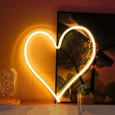 Imagem de SHANJIA LED love night light, love néon lover night light em forma de coração néon acrílico sinal de néon, festa de aniversário, decoração de quarto infantil (quente)