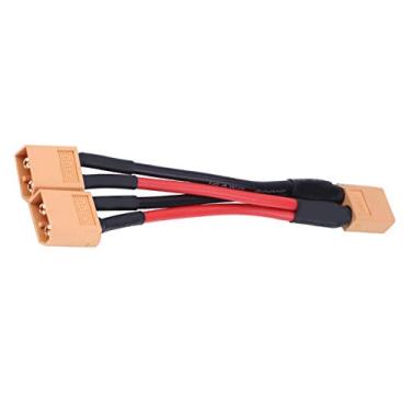 Imagem de conector de bateria paralelo XT60,Cabo paralelo XT60, cabo macho fêmea XT60, divisor Y de extensão de cabo 14AWG, para RC Lipo 1 fêmea para 2 machos(1 female and 2 male)