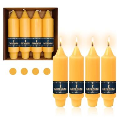 Imagem de Gedengni Vela cônica de cera de abelha, castiçais sem gotejamento, velas de cera de abelhas naturais de 12,7 cm, vela afunilada sem fumaça para meditação doméstica para decoração de jantar de oração