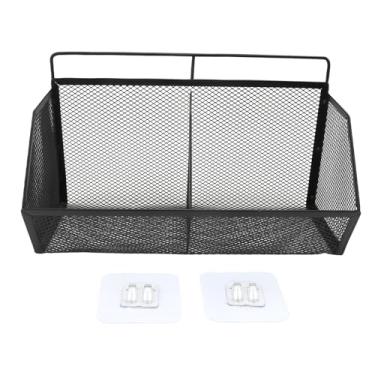 Imagem de Cesta de Arame Pendurada de Metal, Organizador de Armazenamento de Chanfro 2 de Parede Pequeno Com Parede Com Forte Adesivo Sem Perfuração Cesta de Arame Aberta para o Quarto da