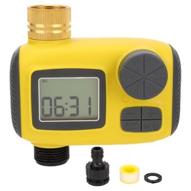 Imagem de Timer de Rega para Gramado, Cronômetro de Aspersão Programável Com Atraso na Chuva, 3 Programas, Função de Rega Manual, Entrada de Latão para Quintal, Jardim, IP55 à Prova de