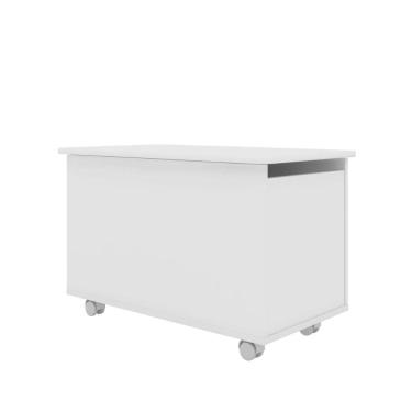 Imagem de Baú Organizador com Tampa e Rodízios Branco Meu Fofinho 67,8x40cm Brinquedos Calçados