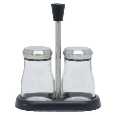 Imagem de Porta tempero / condimento / galheteiro 2 potes para cozinha - Bazar B