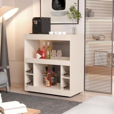 Imagem de Aparador Egeo com Adega com Pés Rodízio (Off White)