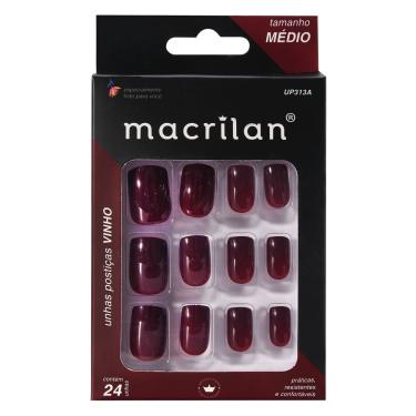 Imagem de Unhas Postiças Macrilan Médio Vinho 24 Unidades Unhas Posti?as Macrilan Vinho 24 Unidades